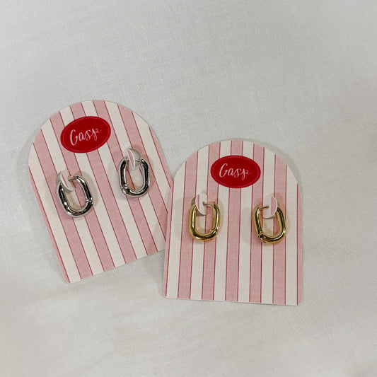 Classic Oval Huggie Hoop Earrings