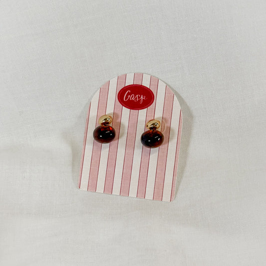 Oval Drop Two Tone Earrings