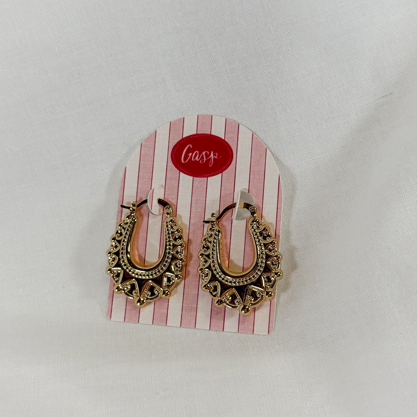 Vintage Pressed Hoop Earrings
