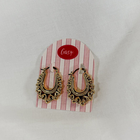 Vintage Pressed Hoop Earrings