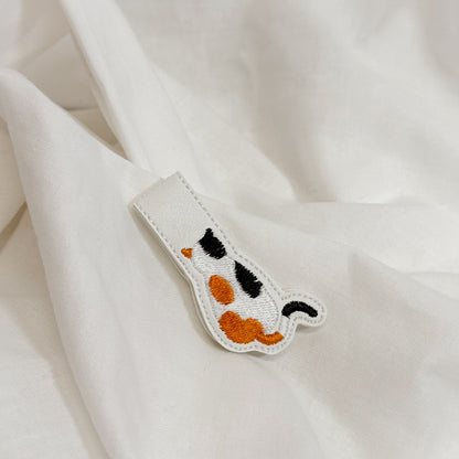 Embroidered Leather Magnetic Bookmark