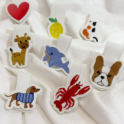 Embroidered Leather Magnetic Bookmark
