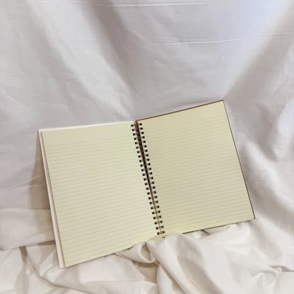 Tan Striped Spiral Notebook