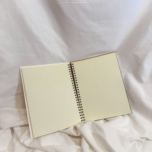 Tan Striped Spiral Notebook