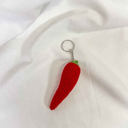 Crochet Spicy Pepper Keychain