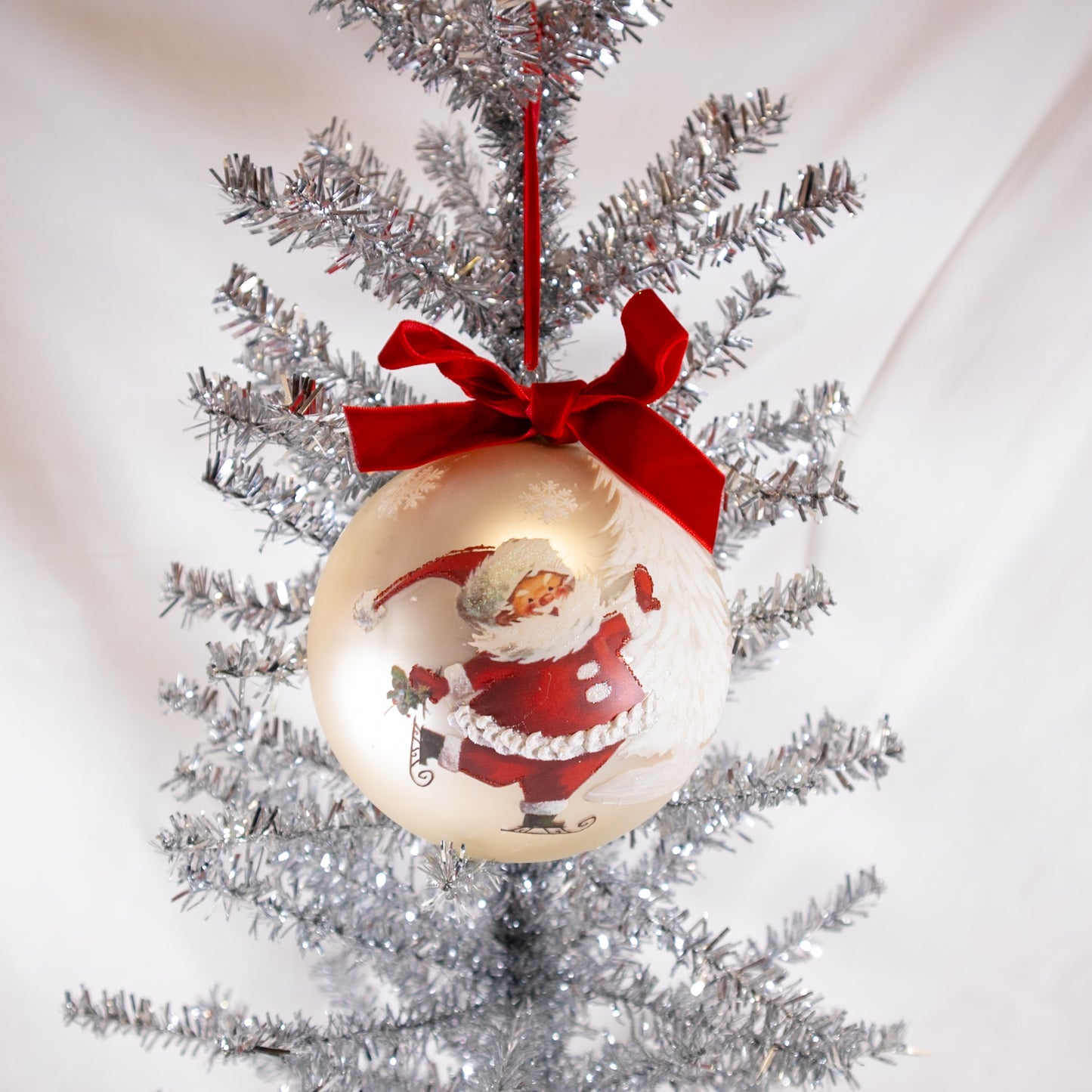 Skating Santa Ornament