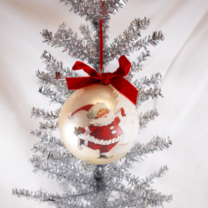 Skating Santa Ornament