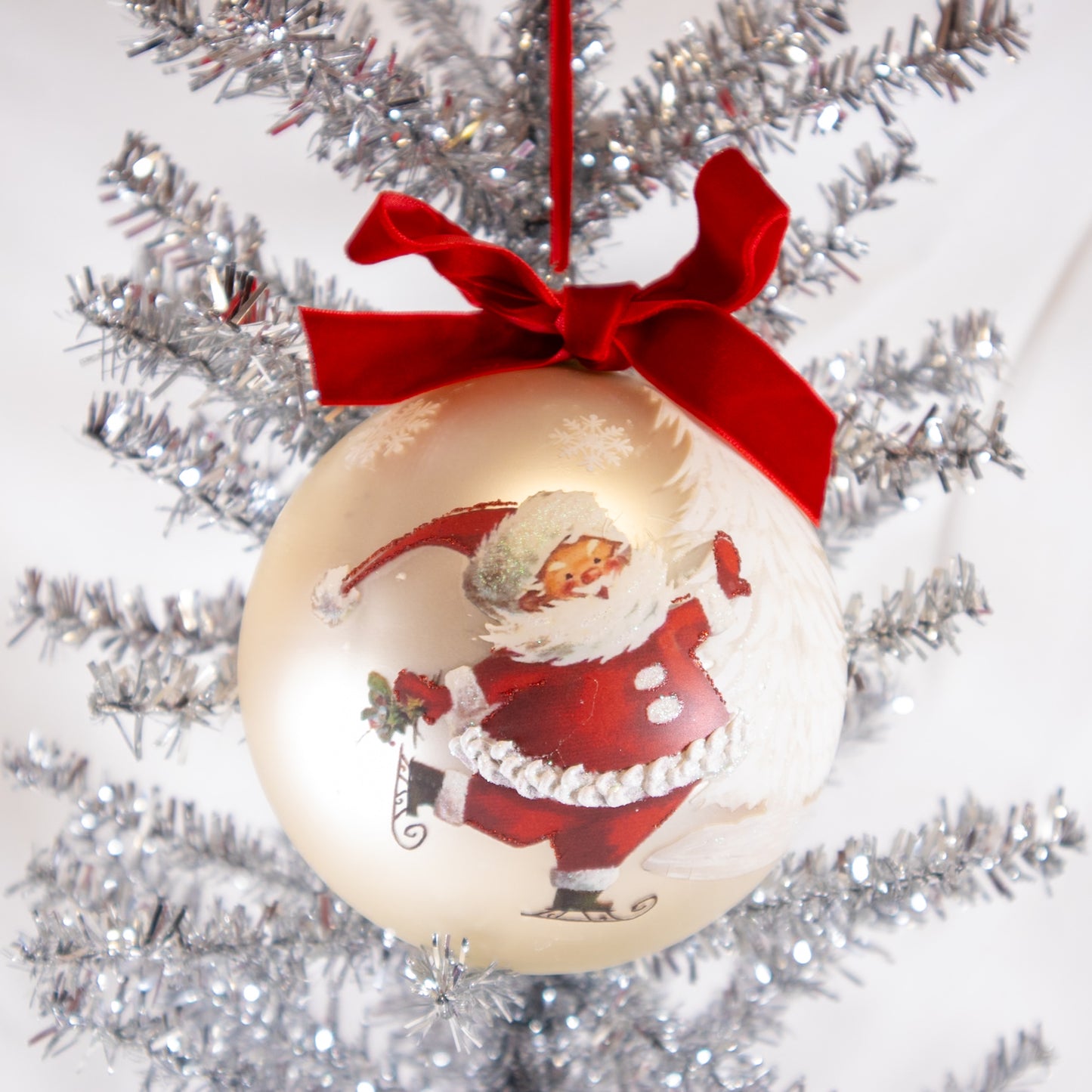 Skating Santa Ornament