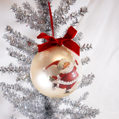 Skating Santa Ornament
