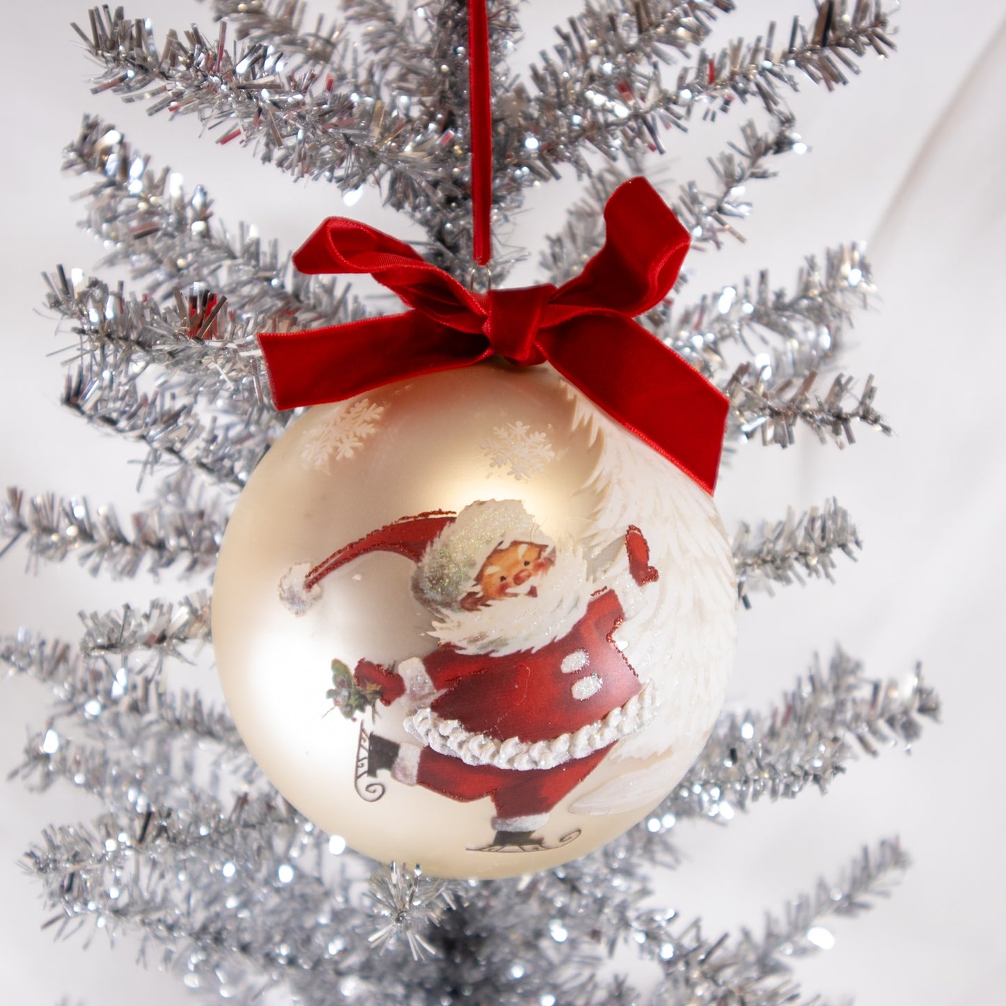 Skating Santa Ornament