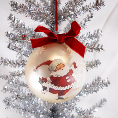 Skating Santa Ornament