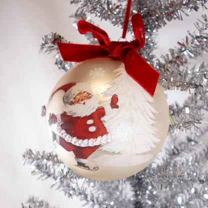 Skating Santa Ornament