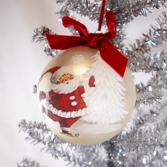 Skating Santa Ornament