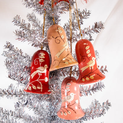 Wooden Bird Bell Christmas Ornament