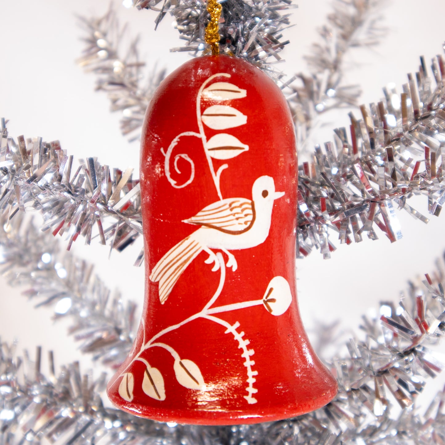 Wooden Bird Bell Christmas Ornament