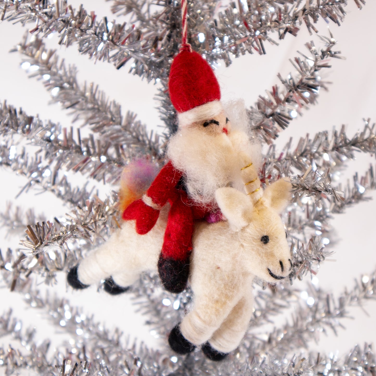 Unicorn Santa Felt Ornament