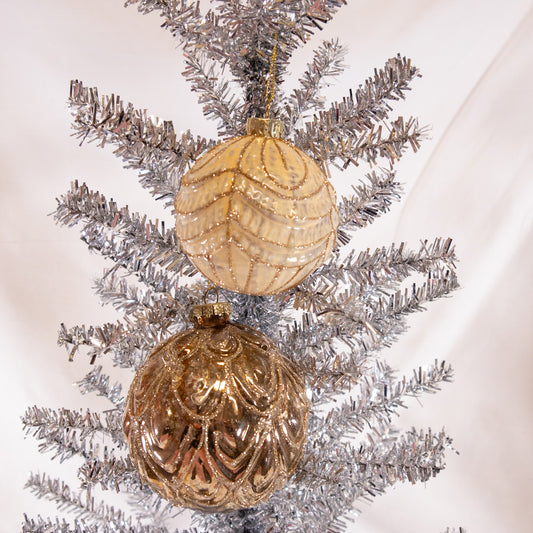 Vintage Glitter Round Ornament