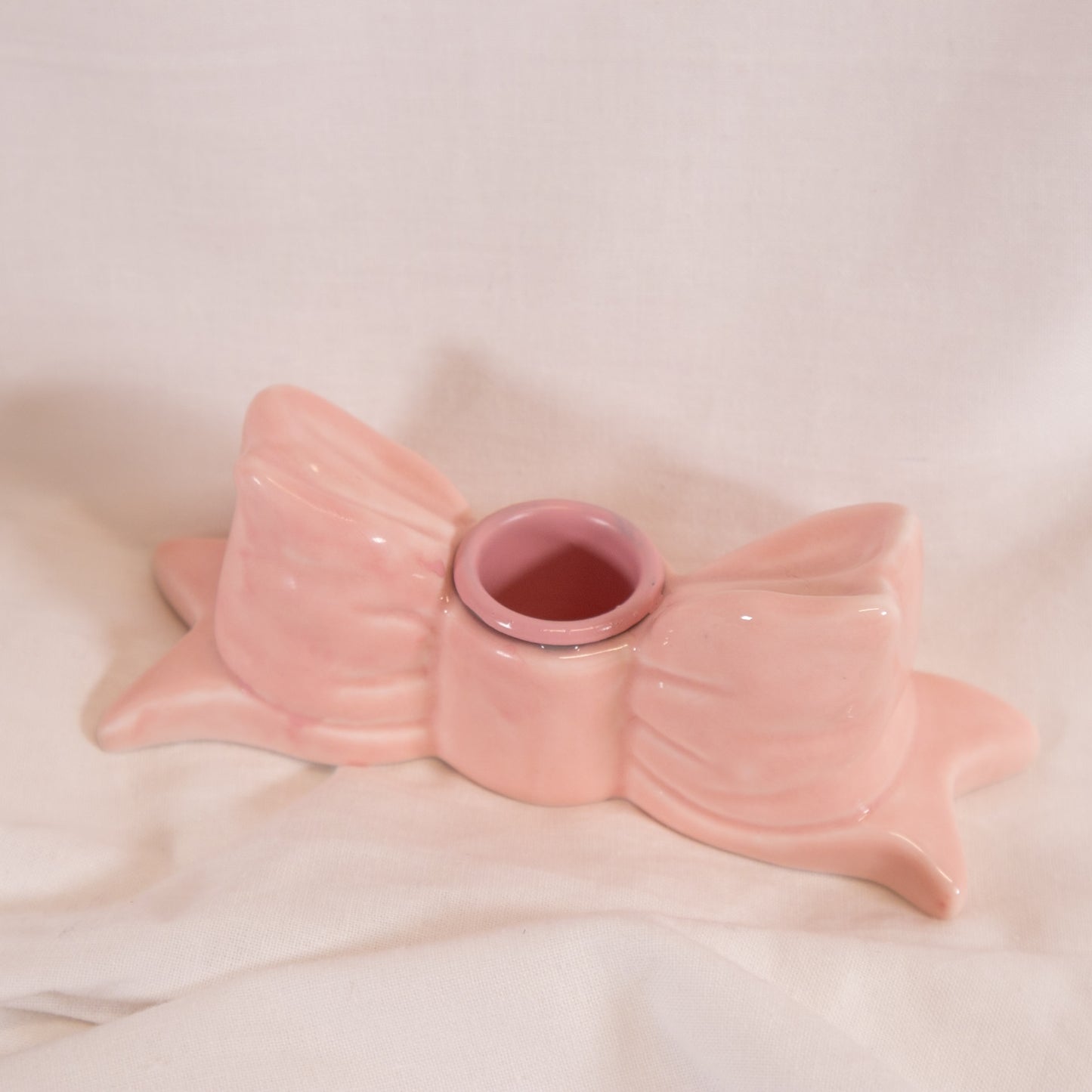 Ceramic Bow Taper Candle Holder