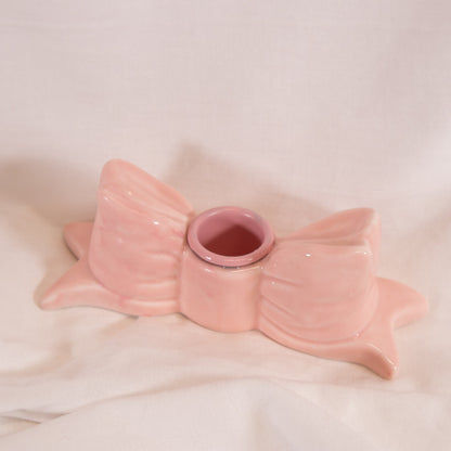 Ceramic Bow Taper Candle Holder