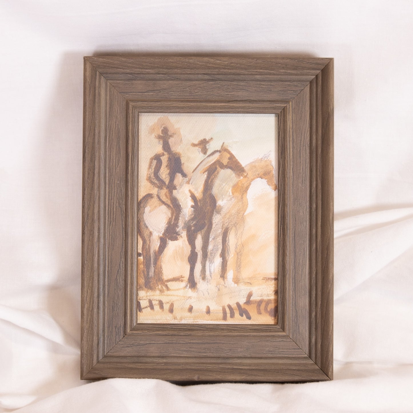 Cowboy Sunset Framed Wall Art