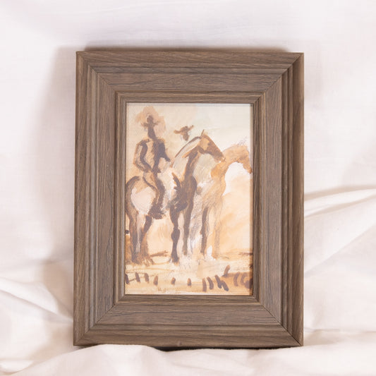Cowboy Sunset Framed Wall Art