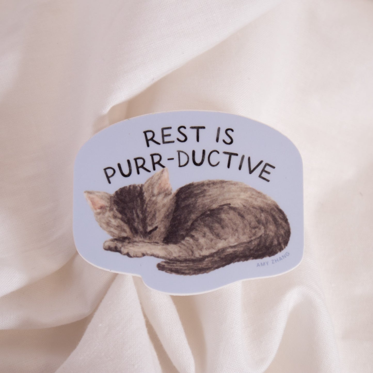 Resting Cat Vinyl Sticker