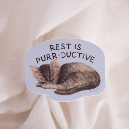 Resting Cat Vinyl Sticker