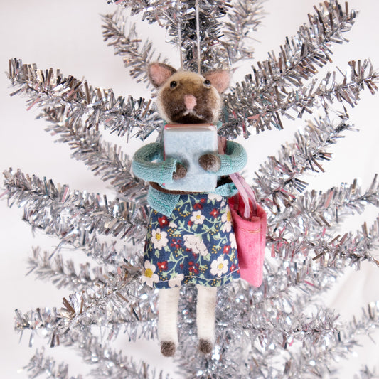 Cat Teacher Felt Ornament