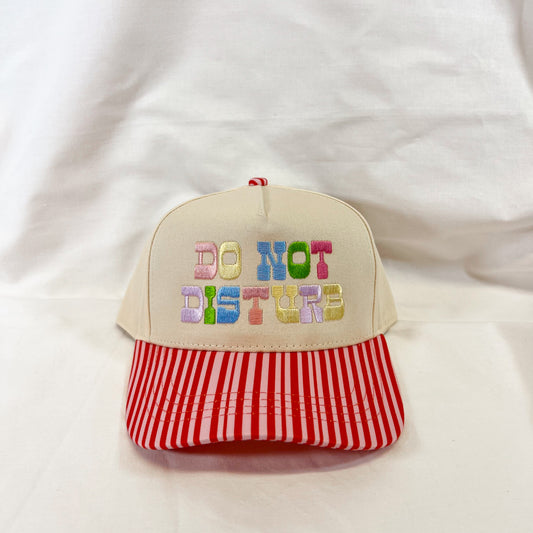 Do Not Disturb Striped Trucker Hat