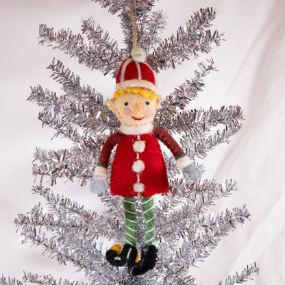 Happy Elf Christmas Ornament
