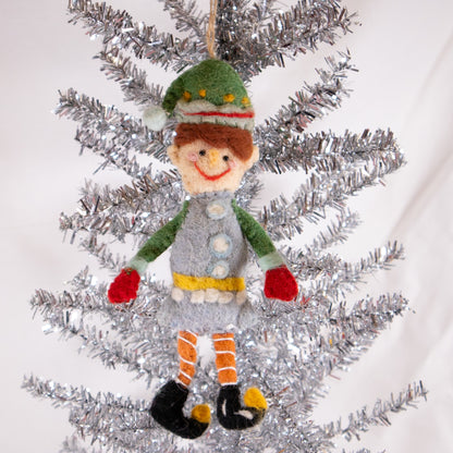 Happy Elf Christmas Ornament