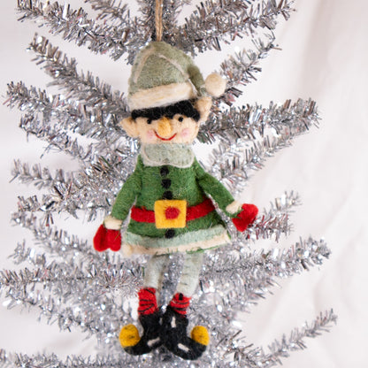 Happy Elf Christmas Ornament