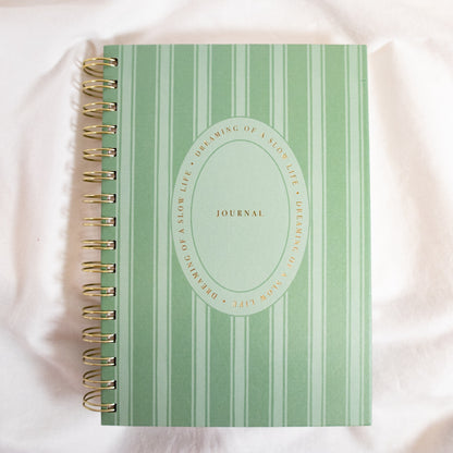 Slow Life Stripe Spiral Notebook