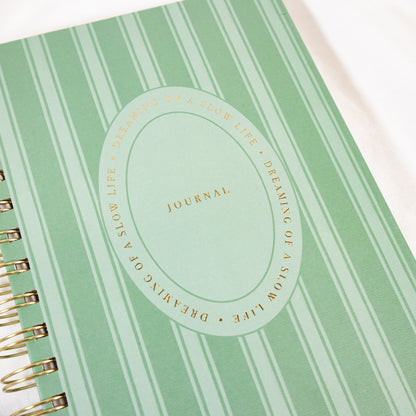 Slow Life Stripe Spiral Notebook