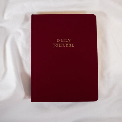 Burgundy Linen Daily Journal