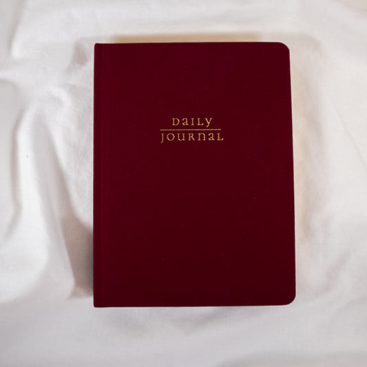 Burgundy Linen Daily Journal