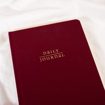 Burgundy Linen Daily Journal