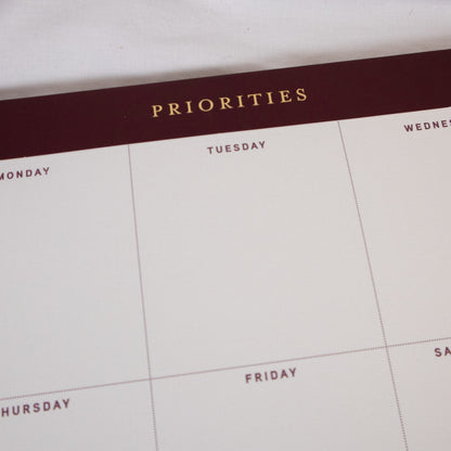 Priorities Weekly Planner Notepad