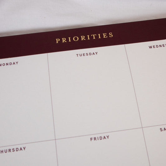 Priorities Weekly Planner Notepad