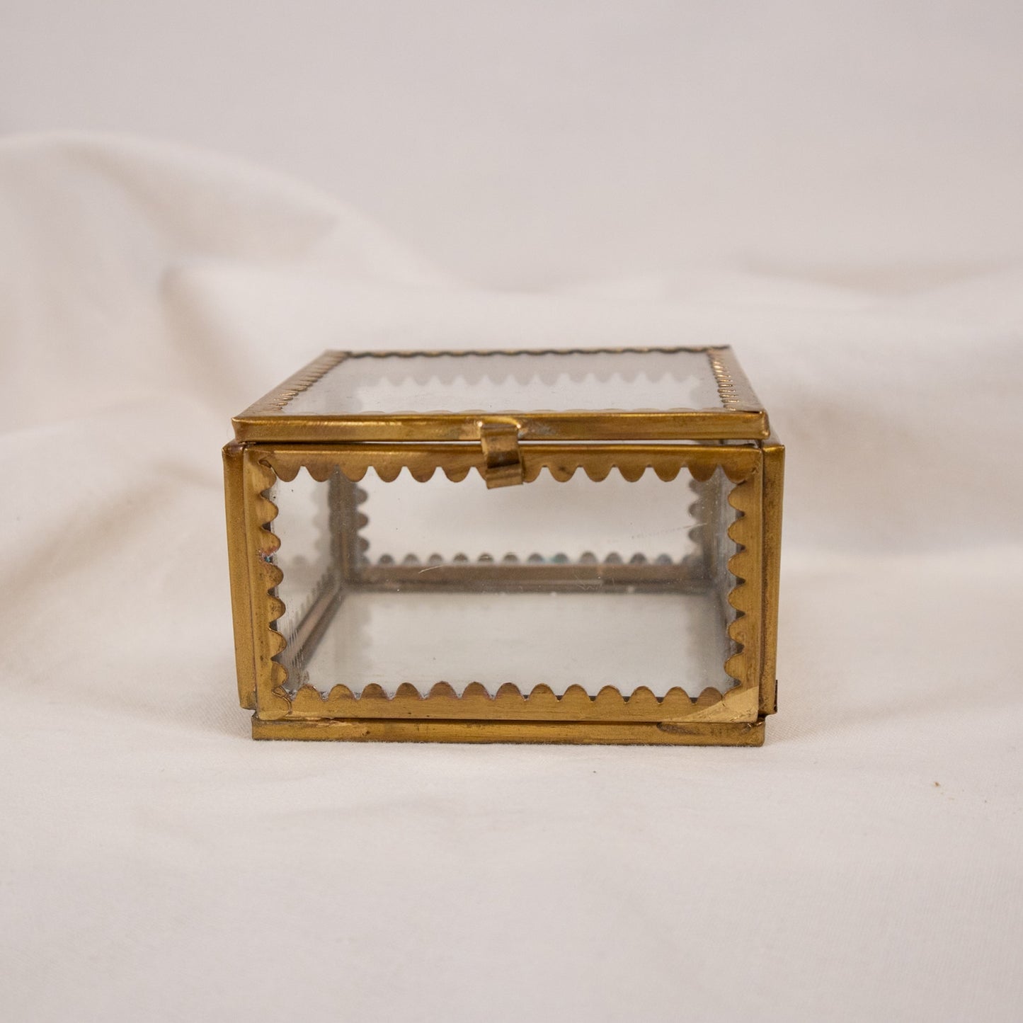 Scalloped Brass Decorative Box