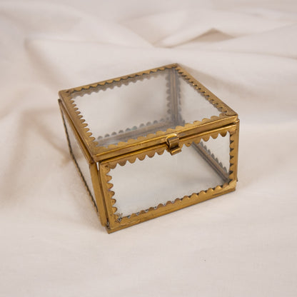 Scalloped Brass Decorative Box