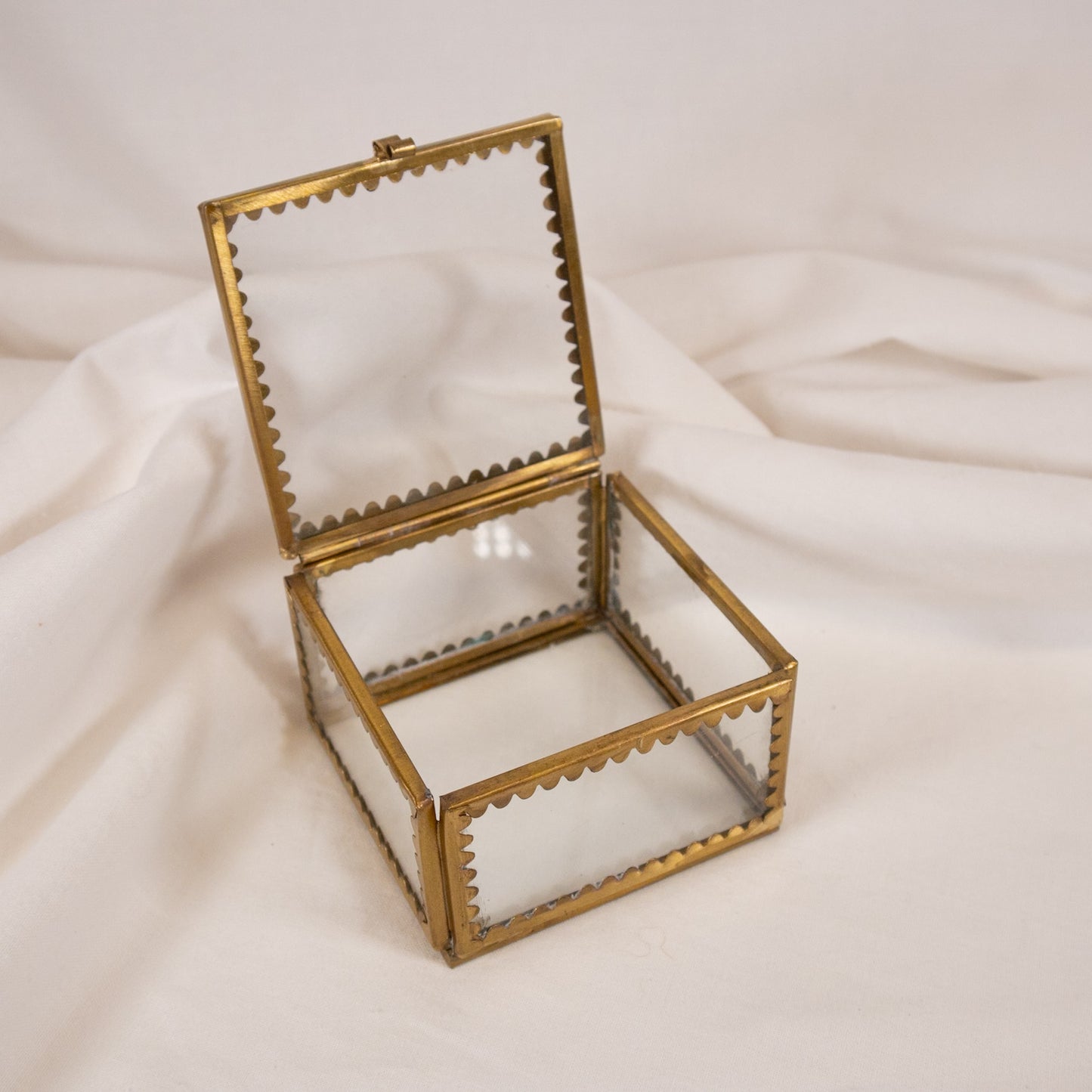 Scalloped Brass Decorative Box