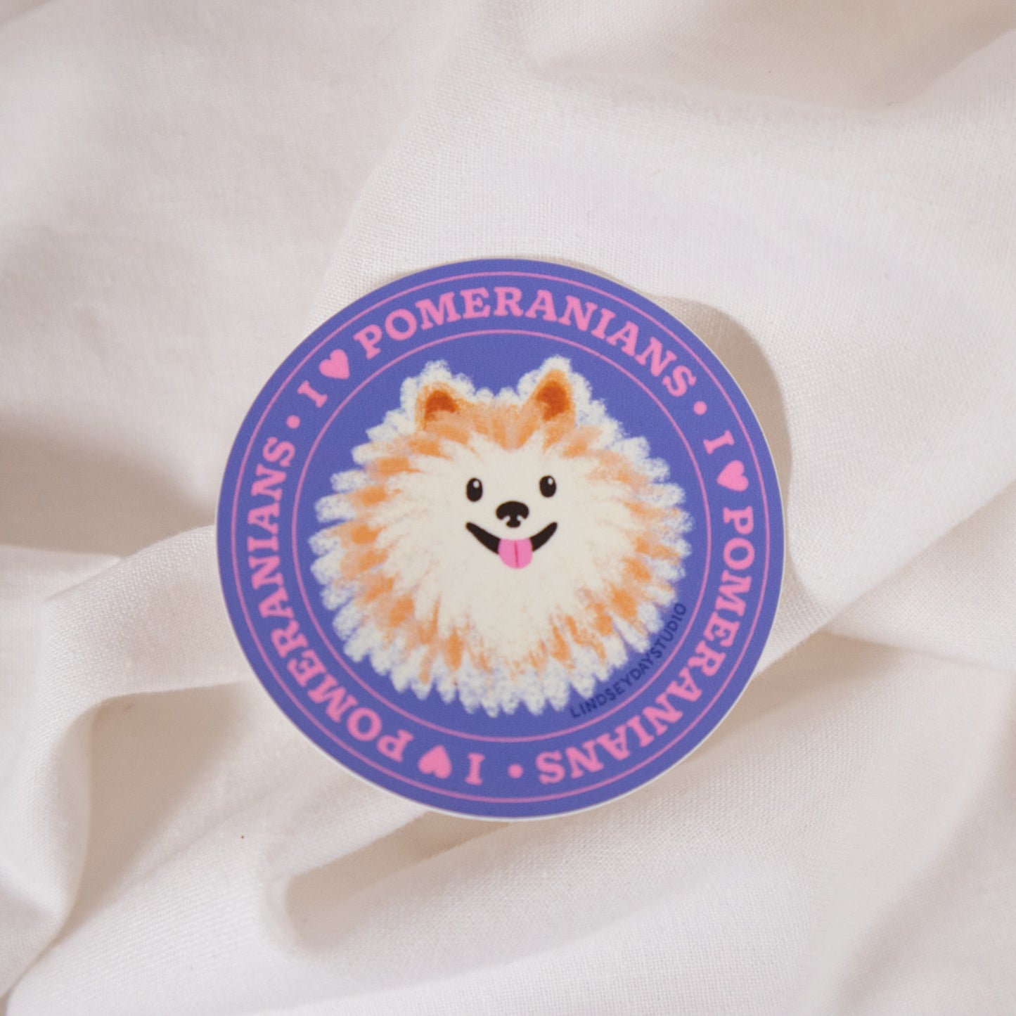 I Love My Pomeranian Vinyl Sticker