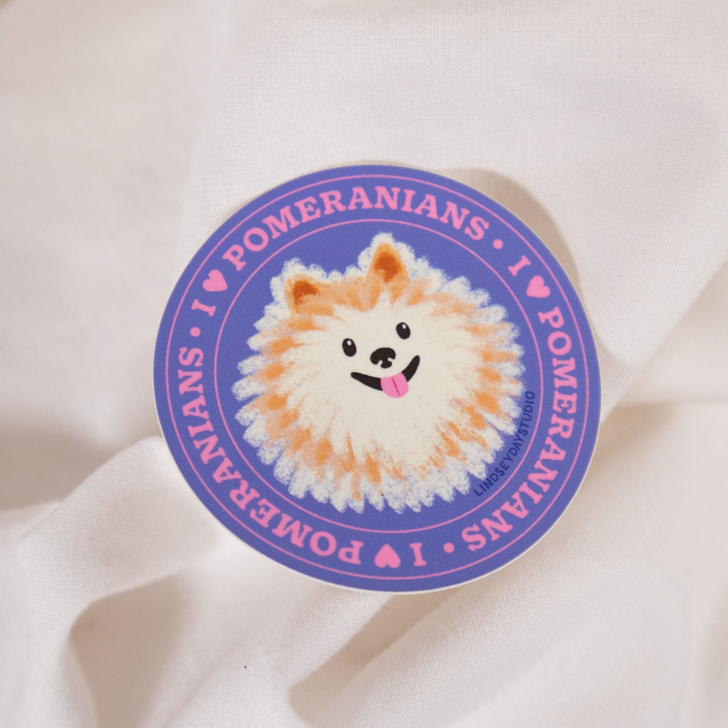 I Love My Pomeranian Vinyl Sticker