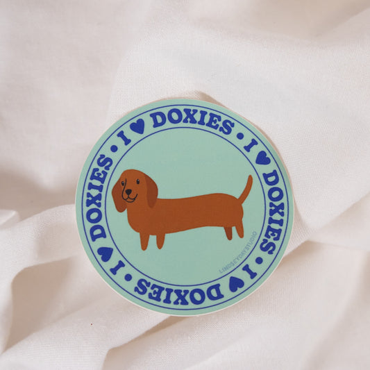I Love My Dachshund Vinyl Sticker