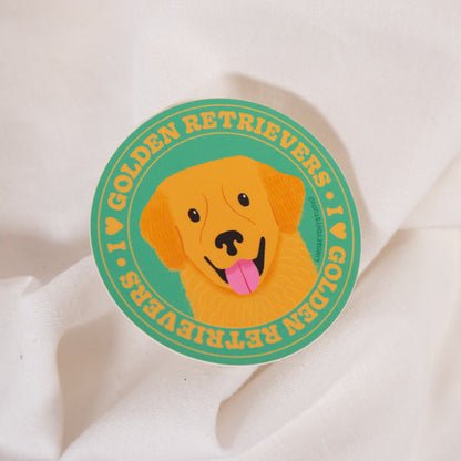 I Love My Golden Retriever Vinyl Sticker