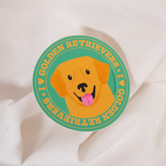 I Love My Golden Retriever Vinyl Sticker
