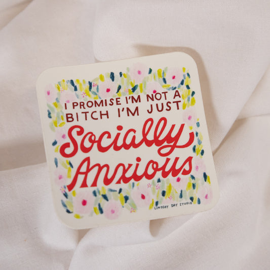 Socially Anxious Vinyl Sticker