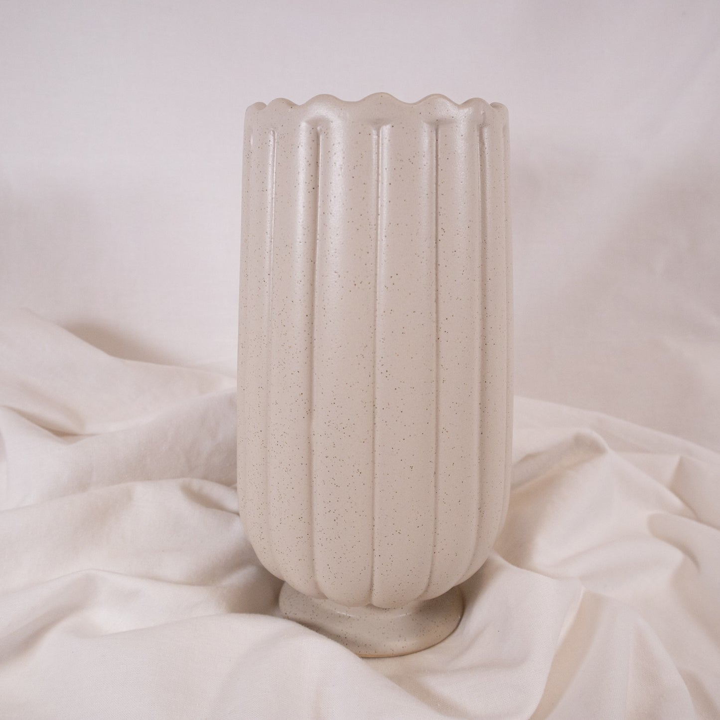 Scalloped Pedestal Vase