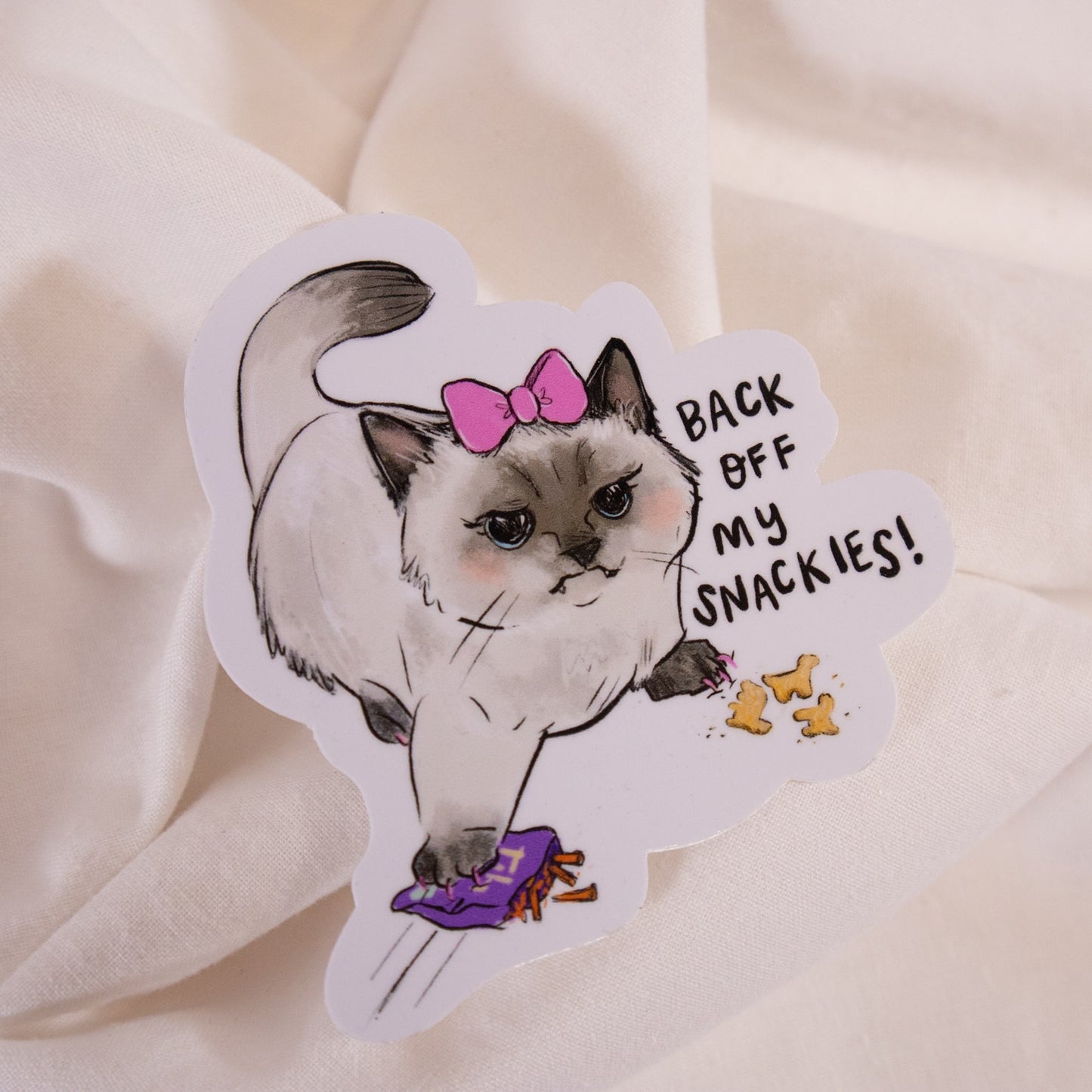 Snack Cat Vinyl Sticker